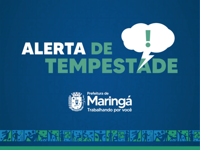 Defesa Civil alerta para tempestade forte em Maringá nesta quarta