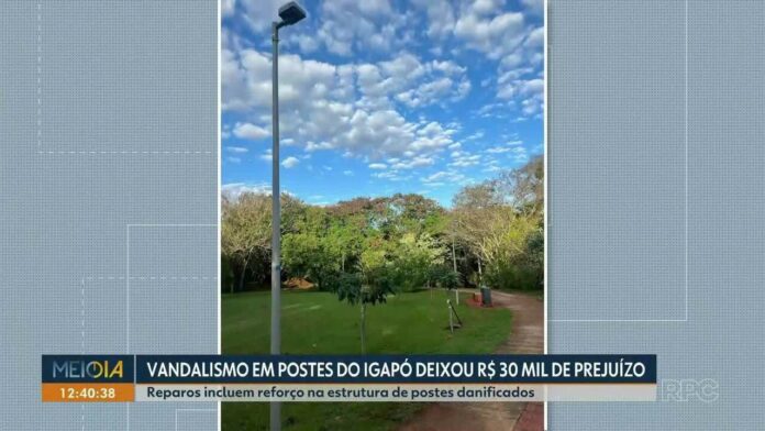 Prefeitura repara postes danificados no Lago Igapó