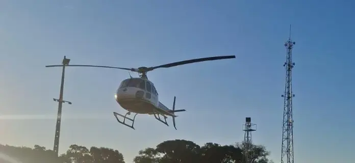 Helicóptero do Consamu transfere recém-nascido de Foz do Iguaçu para Pato Branco