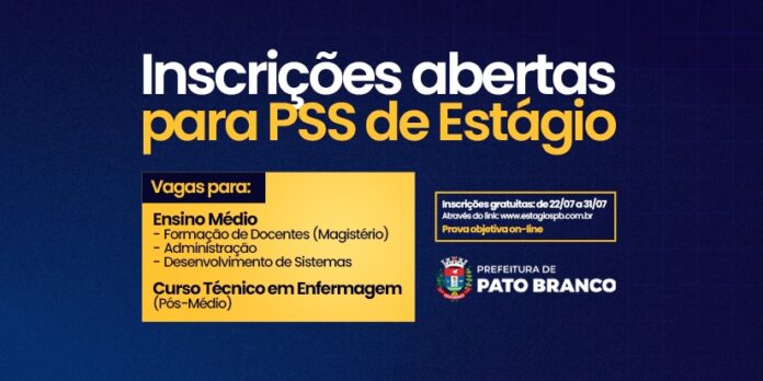 Prefeitura abre PSS para seleção de estudantes para estágio nível médio e técnico
