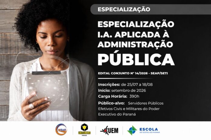 UEM abre 400 vagas para pós-graduação gratuita em IA para servidores públicos