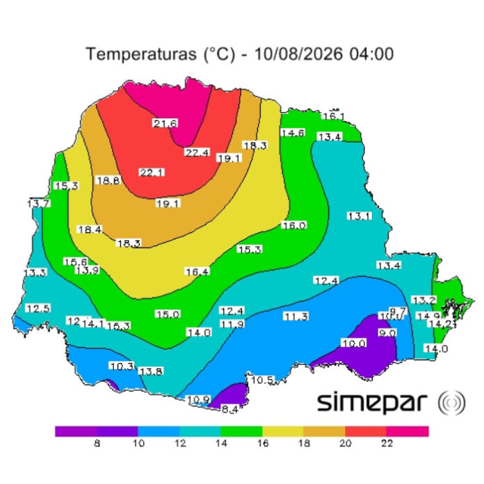 Segunda-feira em Castro começa com frio e possibilidade de chuva