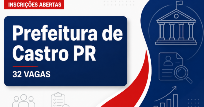 Castro abre 32 vagas de nível médio com salários até R$ 4,5 mil