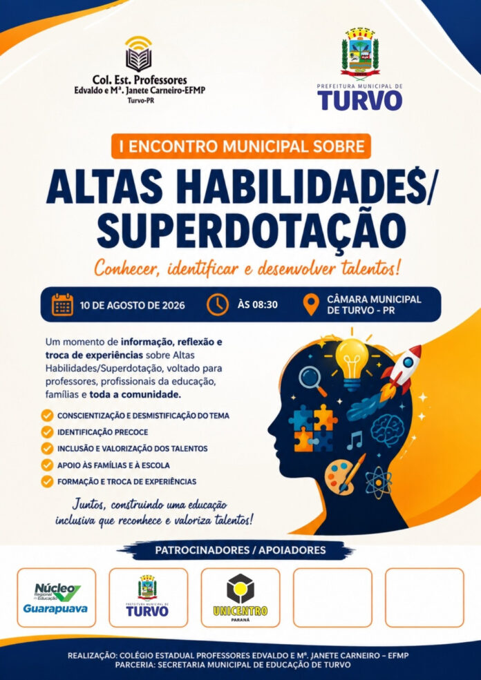 Turvo discute identificação de alunos superdotados em encontro na segunda