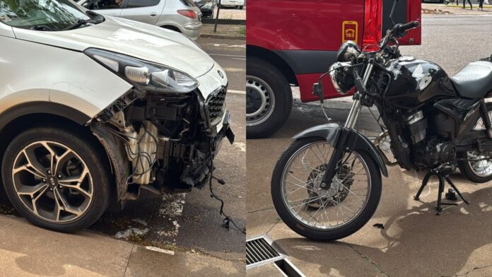Motociclista sofre ferimentos leves após batida com SUV no Centro de Cascavel