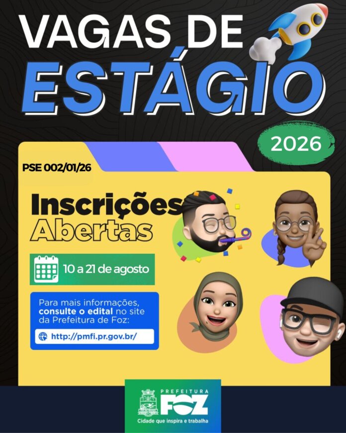 Prefeitura abre 21 vagas para estagiários em cursos superiores e técnicos