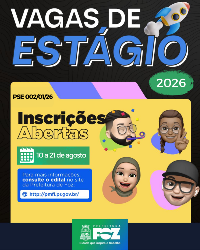 Prefeitura abre 21 vagas para estagiários em cursos superiores e técnicos