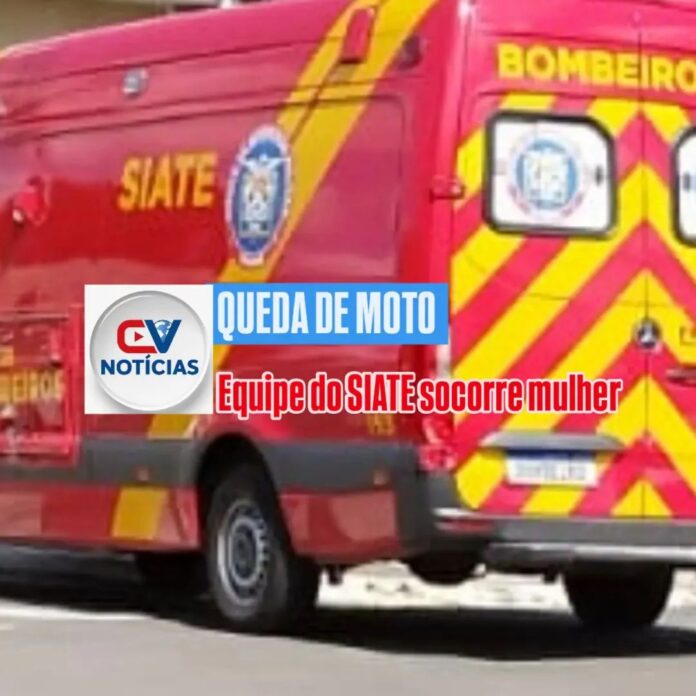 Mulher de 52 anos é socorrida após queda de moto no Ouro Verde