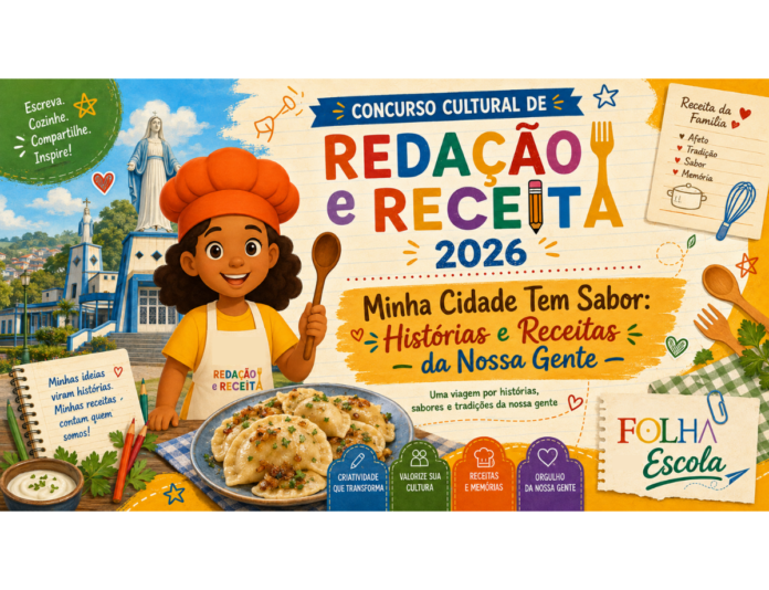 Concurso de redação 2026 pede que alunos contem histórias através de receitas