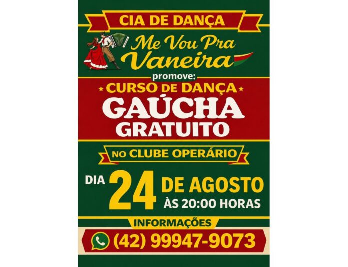 Prefeitura oferece curso grátis de dança gaúcha em Irati