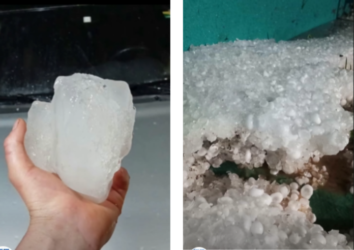 Granizo atinge zona rural de Castro após alerta vermelho da Defesa Civil