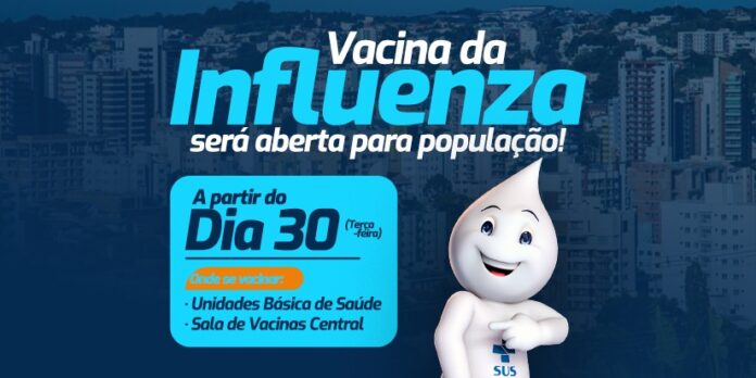 Vacina da gripe fica disponível para toda a população a partir de 30 de junho em Pato Branco