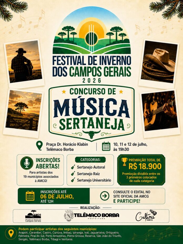 Festival de Inverno abre inscrições para concurso de música sertaneja