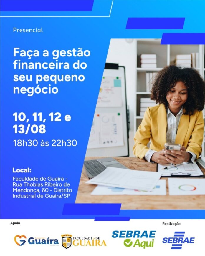 Curso gratuito de gestão financeira começa segunda em Guaíra