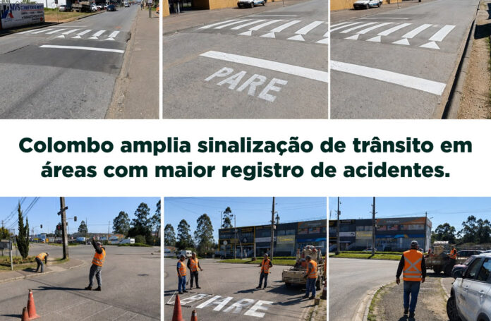 Colombo reforça placas de trânsito no Guaraituba, zona com mais acidentes