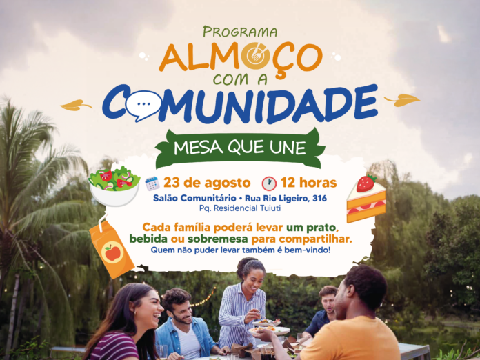 Moradores do Tuiuti e Branca Vieira se encontram em almoço comunitário no domingo 23