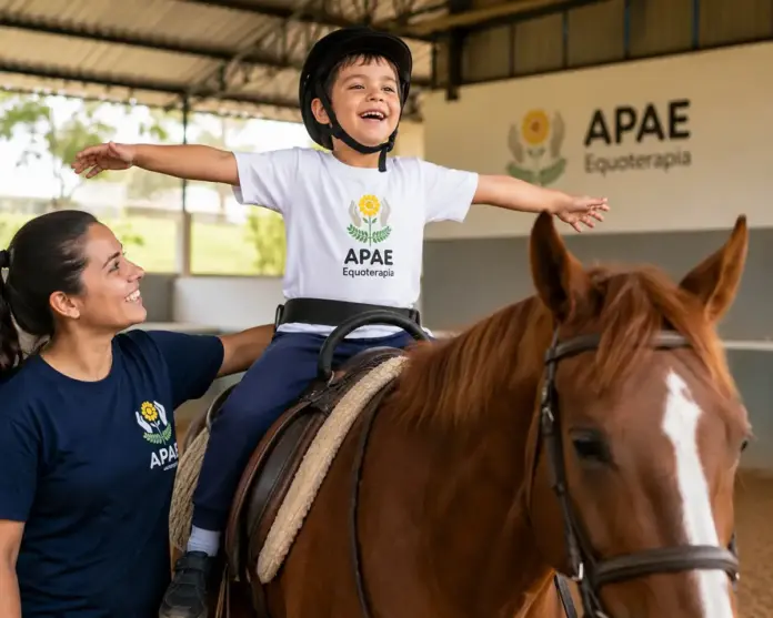 Equoterapia com cavalo beneficia 42 alunos da APAE e muda vidas em Flor da Serra do Sul