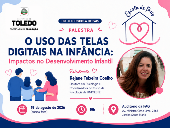 Escola de Pais debate telas digitais na infância em Toledo
