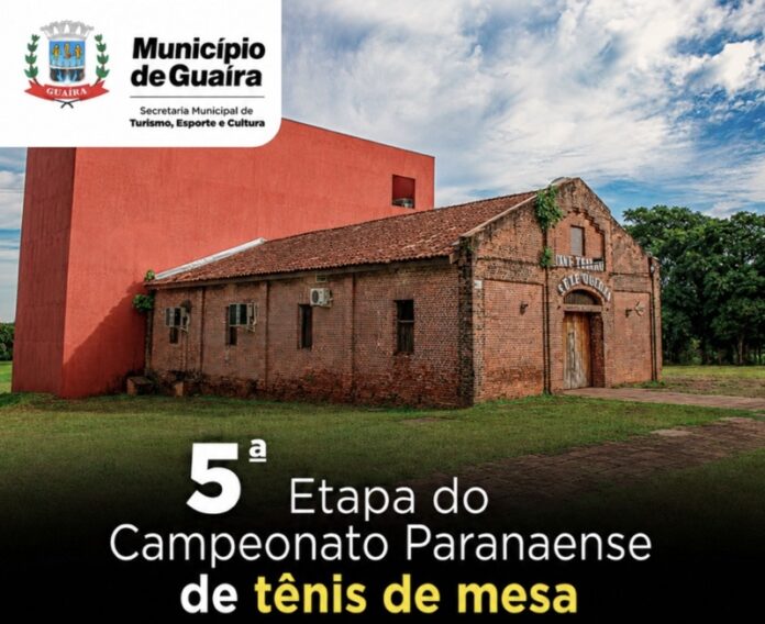 Tênis de mesa tem 5ª etapa do campeonato em Guaíra nos dias 22 e 23