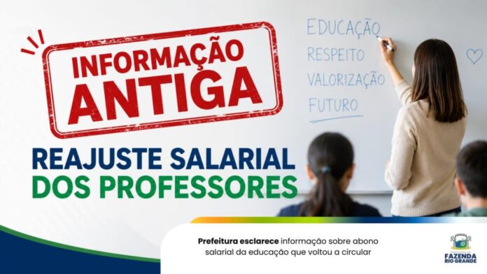 Prefeitura nega novo abono de R$ 1,5 mi para educadores; era notícia antiga