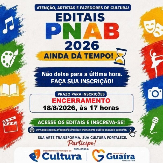Inscrições para PNAB 2026 em Guaíra terminam dia 18