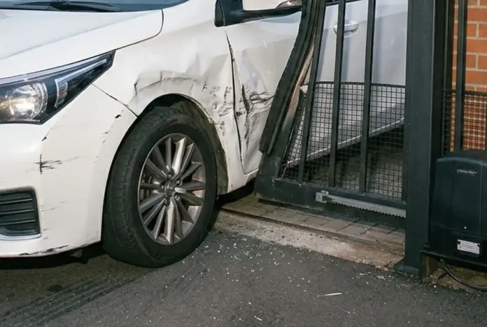 Portão eletrônico amassa seu carro: quem paga o conserto?