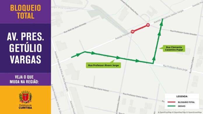 Avenida Getúlio Vargas fecha completamente terça-feira para drenagem