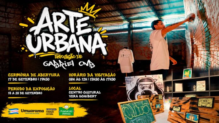 Centro Cultural Vera Schubert recebe exposição de arte urbana de Gabriel CNB