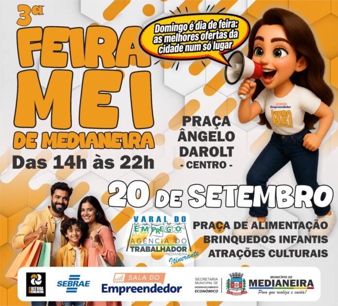Medianeira realiza 3ª Feira MEI no domingo com empreendedores e atrações culturais