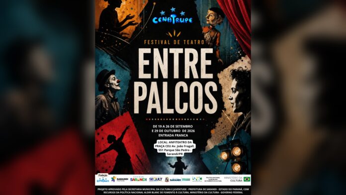 Sarandi recebe Festival de Teatro Entre Palcos com apresentações gratuitas de setembro a outubro