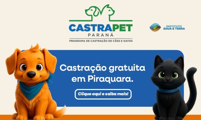 Piraquara faz castração gratuita de cães e gatos de 29 de setembro a 3 de outubro