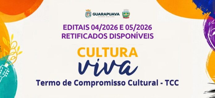 Guarapuava prorroga inscrições para Pontos de Cultura até 18 de setembro