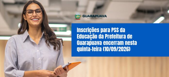 Guarapuava abre 40 vagas para professor: inscrições encerram hoje às 17h