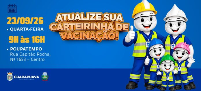 Guarapuava vacina contra seis doenças no Poupatempo na quarta (23)