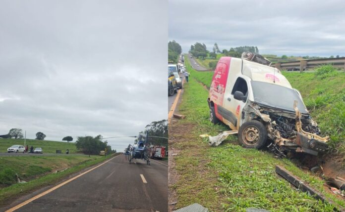 Acidente na BR-376 deixa dois feridos em Paranavaí, caminhoneiro foge