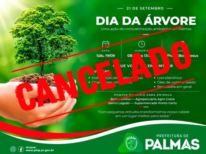 Palmas cancela evento da Árvore no sábado por previsão de chuva forte
