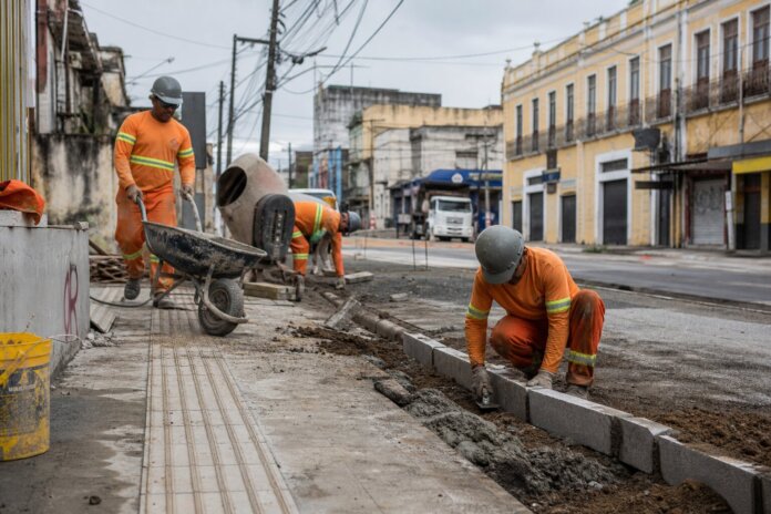 Ponta Grossa segue com obras em calçadas, iluminação e drenagem em diversos bairros