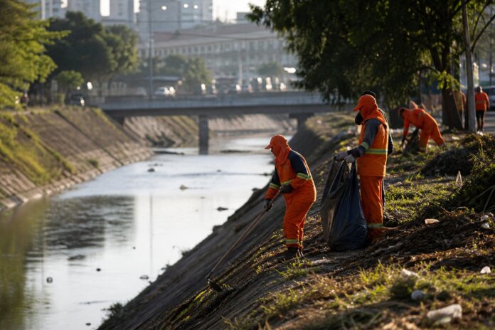 Guaíra limpa marginais antes de tempestades e alerta sobre lixo irregular
