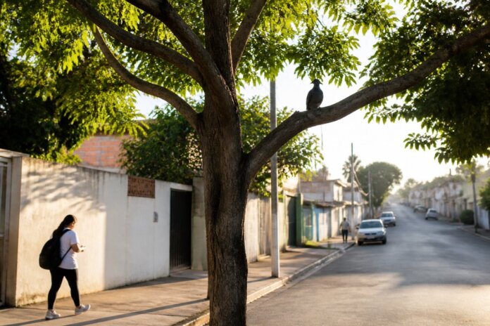 Urutau é fotografado em frente ao Paço Municipal de Guaíra