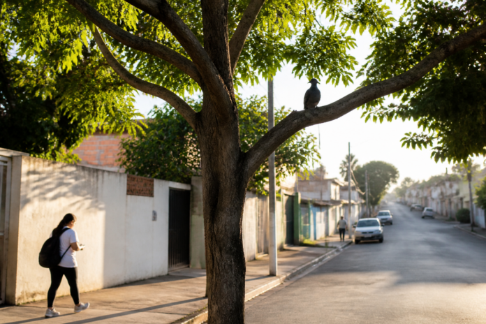 Urutau é fotografado em frente ao Paço Municipal de Guaíra