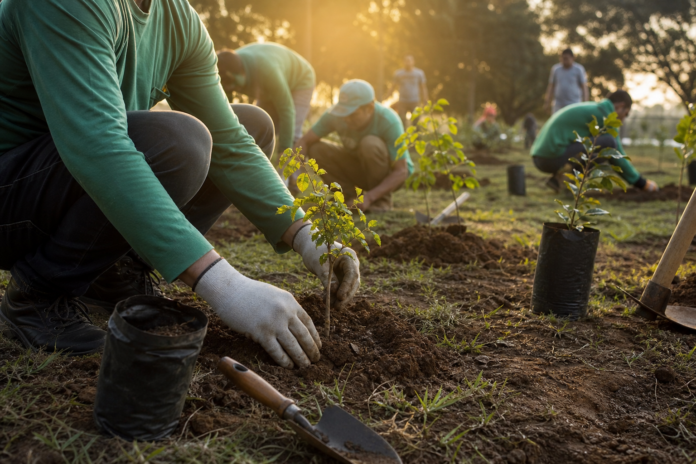 Foz planta 50 mudas nativas em evento gratuito sobre paz e natureza até 27 de setembro