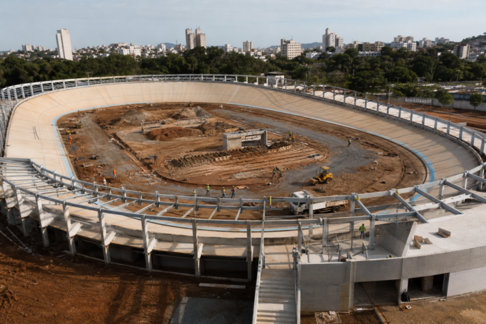 Complexo Esportivo de Pinhais chega a 85% de conclusão e terá pista de ciclismo olímpico