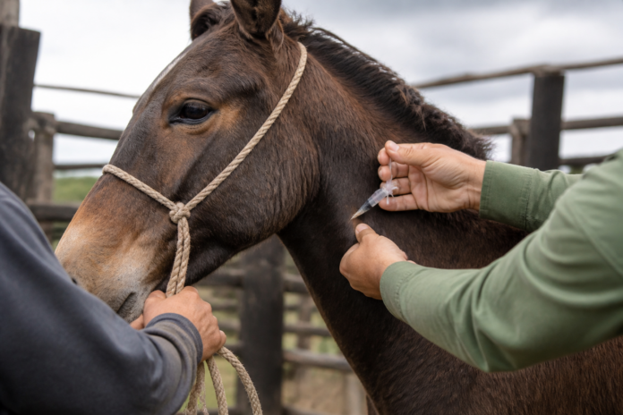 Araucária vacina cavalos e mulas gratuitamente em 16 pontos rurais