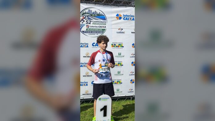 Atleta de Jacarezinho vence duas categorias no Paranaense de Atletismo Sub-14