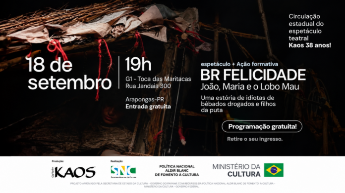 Grupo Kaos apresenta BR Felicidade no Cine Mauá nesta sexta (18); entrada gratuita