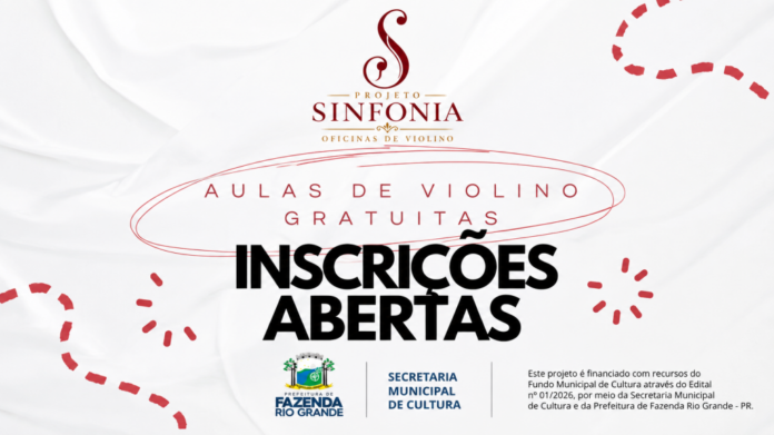 Fazenda Rio Grande abre 28 vagas para aulas gratuitas de violino: inscrições já começam
