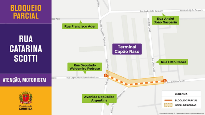 Rua Catarina Scotti fecha parcialmente nesta quinta (15) para drenagem, obras levam 15 dias