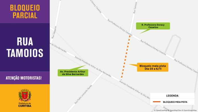 Rua Tamoios no Portão fecha para obras de pavimentação