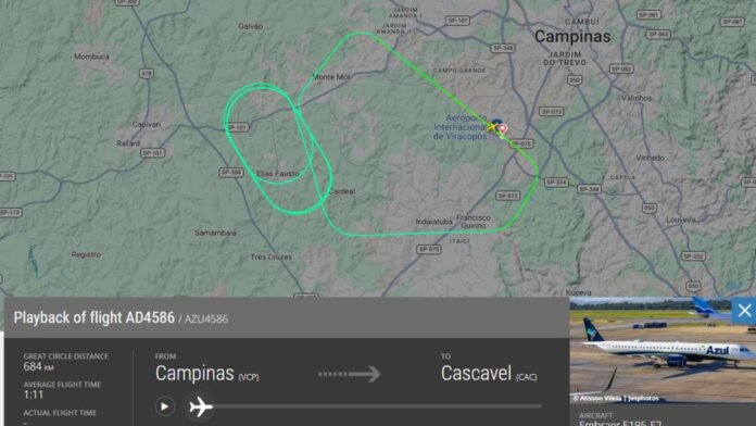 Voo da Azul para Cascavel retorna a Campinas por chuva, aeronave enfrenta mau tempo