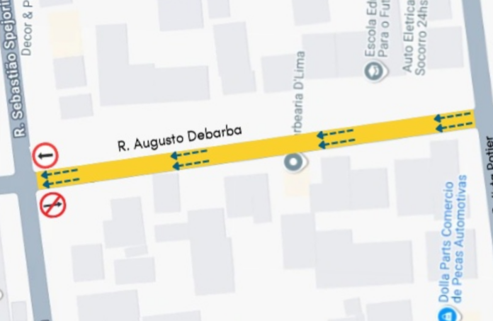 Rua Augusto Debarba muda para sentido único em São José dos Pinhais a partir de quarta